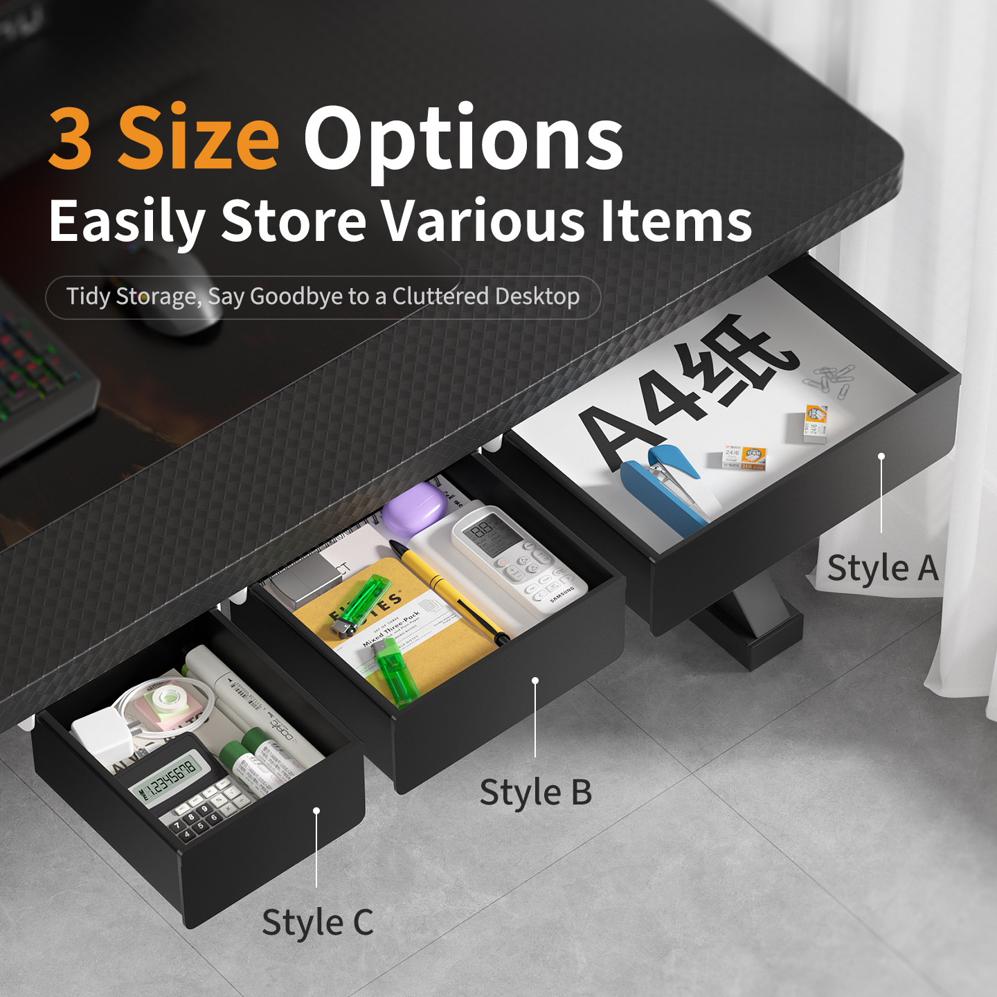 No Drill Multi Size Translucen - Tech Accessories Storage のレビューと価格