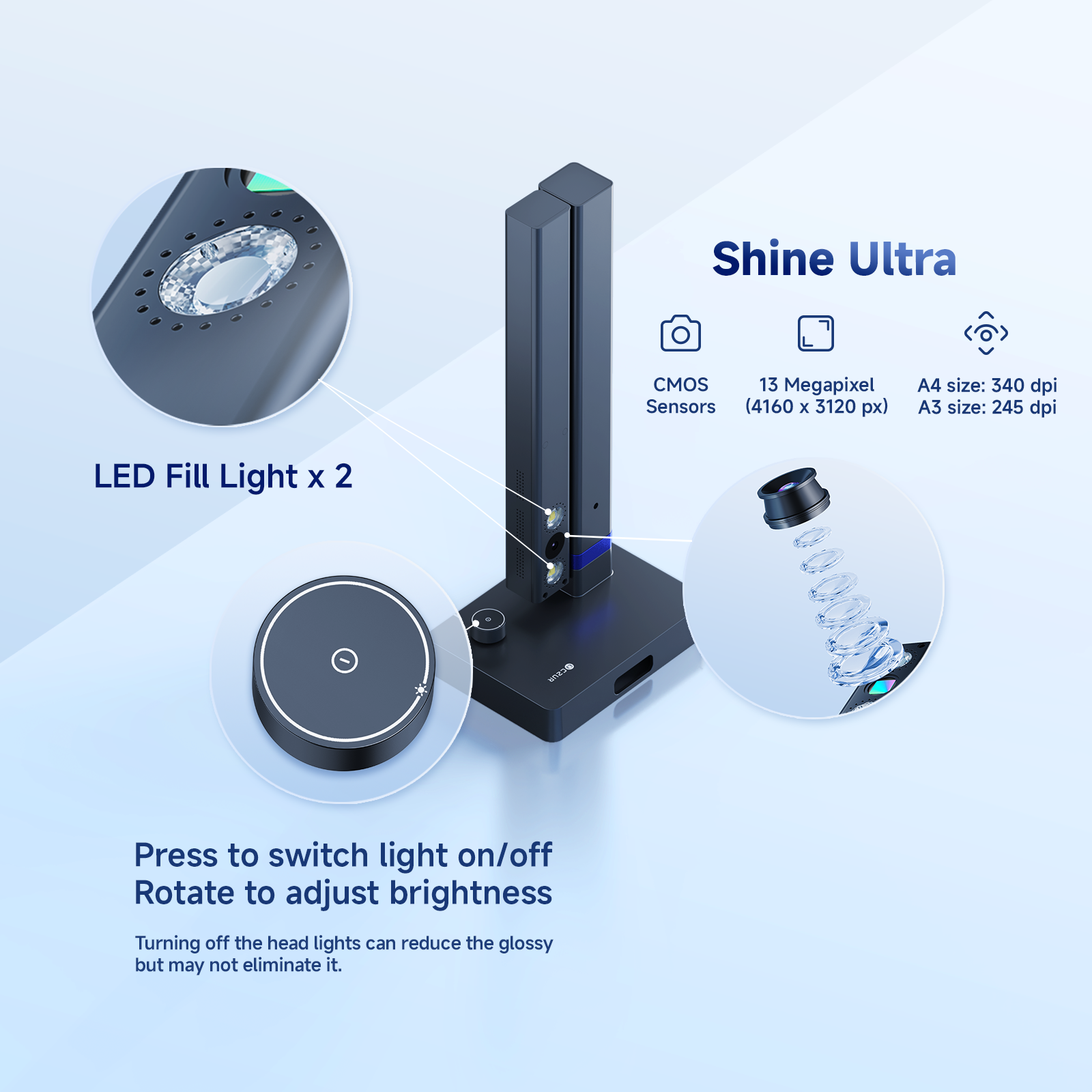 CZUR Shine Ultra Portable 13MP - Document Scanner Portable のレビューと価格