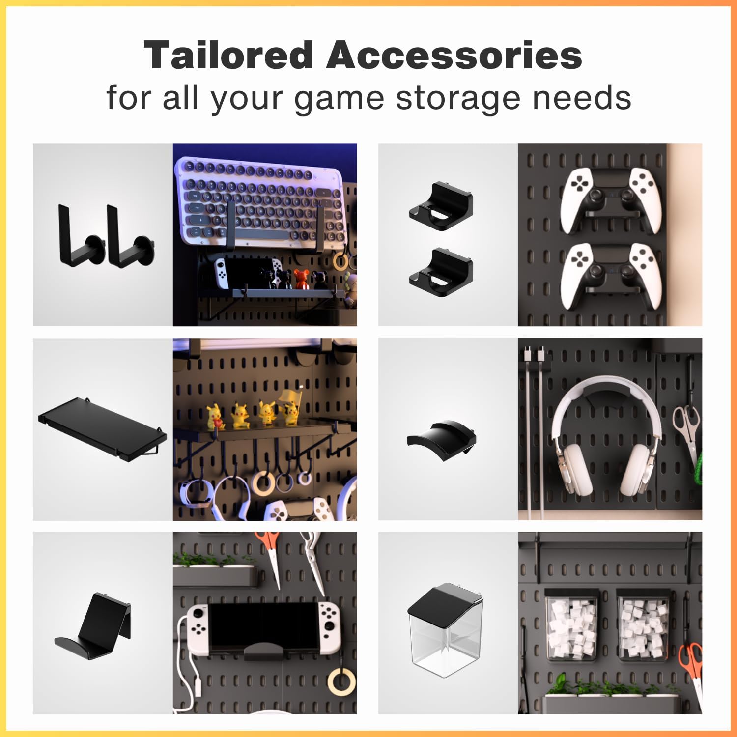 Peg Board Wall Organizer for G - Tech Accessories Images のレビューと価格