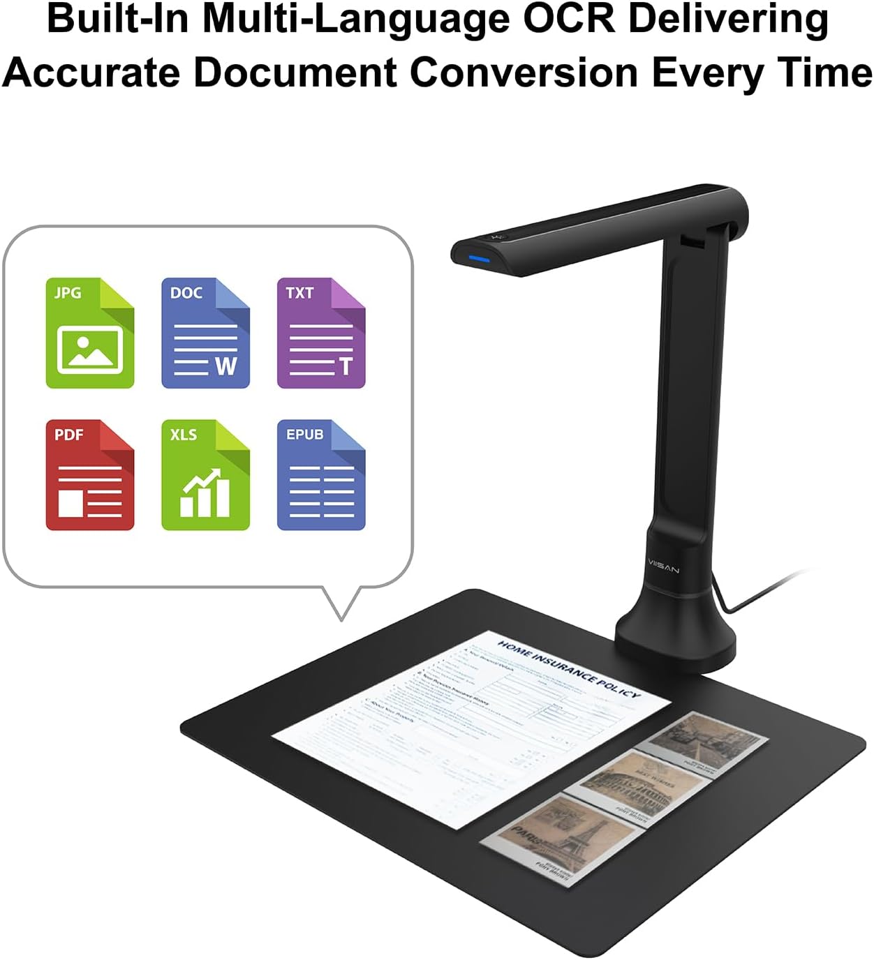 VIISAN DB8401 16MP Document Ca - Document Scanner Portable のレビューと価格