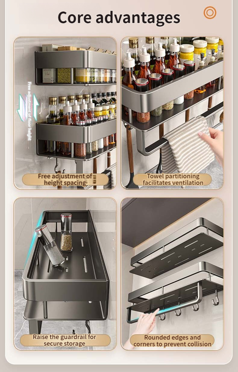 Aluminum Kitchen Rack Kitchen  - Tech Accessories Organizer のレビューと価格