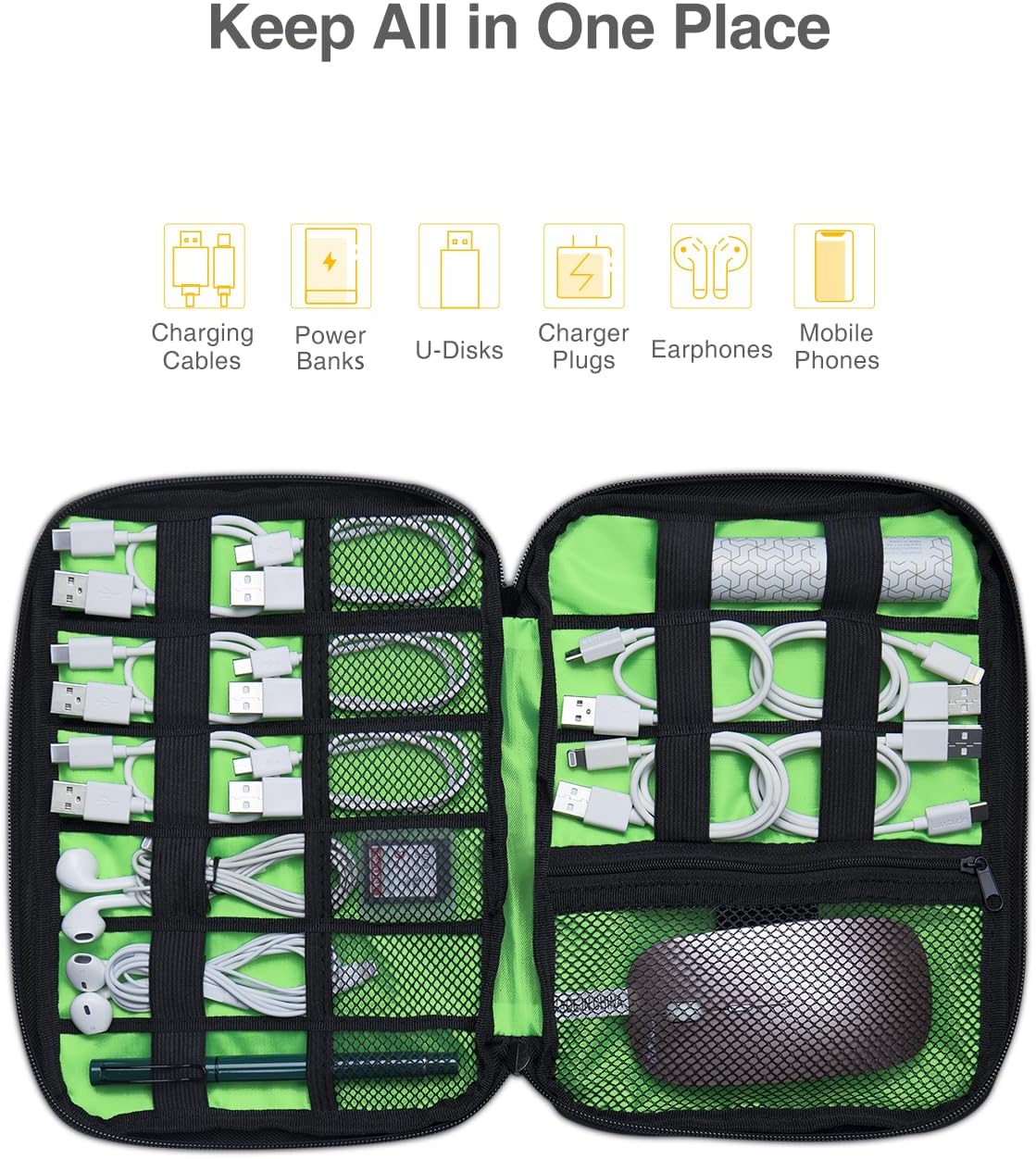 Travel Cable Organizer Bag, Fl - Tech Accessories Storage のレビューと価格