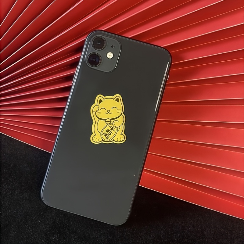 6 Gold Lucky Cat Stickers - De - Tech Accessories For A Tablet のレビューと価格